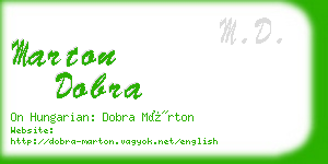 marton dobra business card